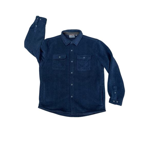 Rugged Elements Men’s Size Large Blue Lumberjack Shirt Jacket Fleece Lined-EUC - Picture 1 of 12